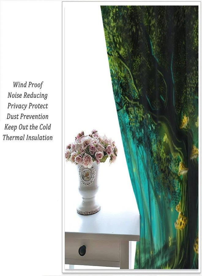 YCness Fantasy Nature Curtains for Windows, Gothic Gate Fantasy Forest Theme Curtains for Living Room, Magic Dreamland Fairy Landscape Pattern Blackout Drapes 2 Panel Sets, 42x45 Inch, Style-3 - Image 4